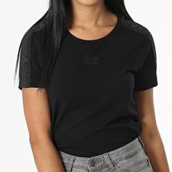 De gros 🌟 Tee 👚 Shirt Femme A Bandes 6LTT18 Noir de Emporio Armani 🧨 -Emporio Armani Soldes Boutique emporio armani 330109 6LTT18 TJJLZ 1200 20220811T154902 03
