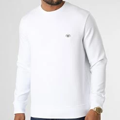 Le moins cher 👏 Sweat Crewneck 8N1MD1-1JHSZ Blanc de Emporio Armani 👏
