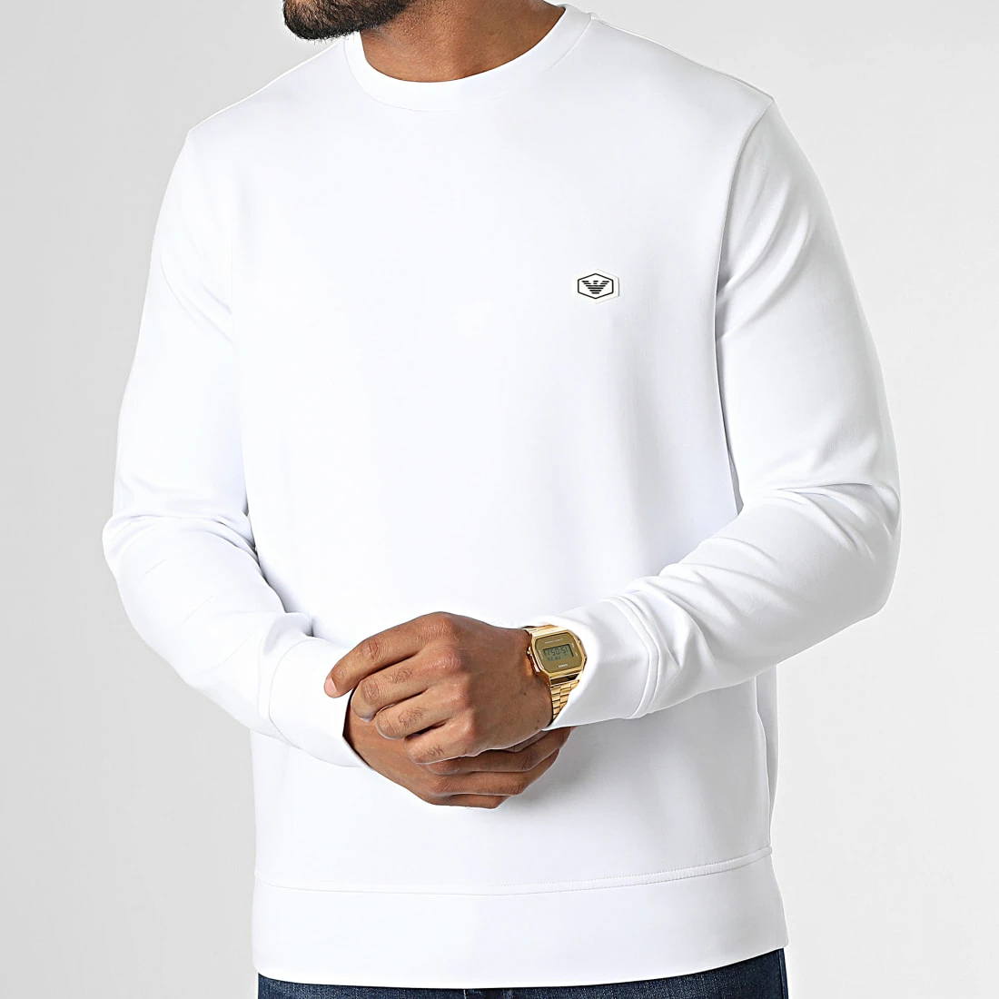 Le moins cher 👏 Sweat Crewneck 8N1MD1-1JHSZ Blanc de Emporio Armani 👏 3 Le moins cher 👏 Sweat Crewneck 8N1MD1-1JHSZ Blanc de Emporio Armani 👏 – Image 3