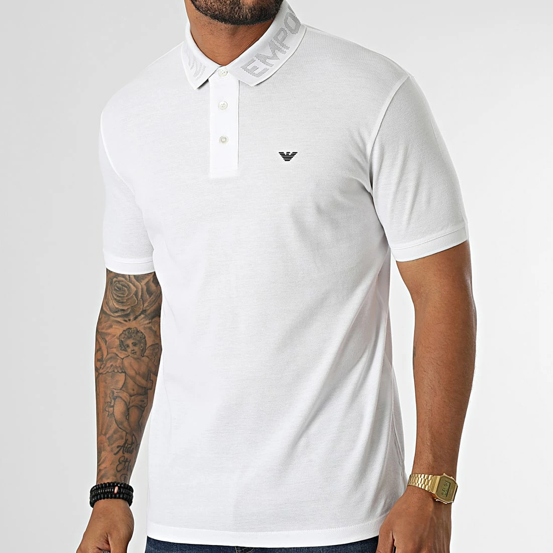 Promo 👏 Polo Manches Courtes 6L1F93-1JTKZ Blanc de Emporio Armani ✨ 1 Promo 👏 Polo Manches Courtes 6L1F93-1JTKZ Blanc de Emporio Armani ✨