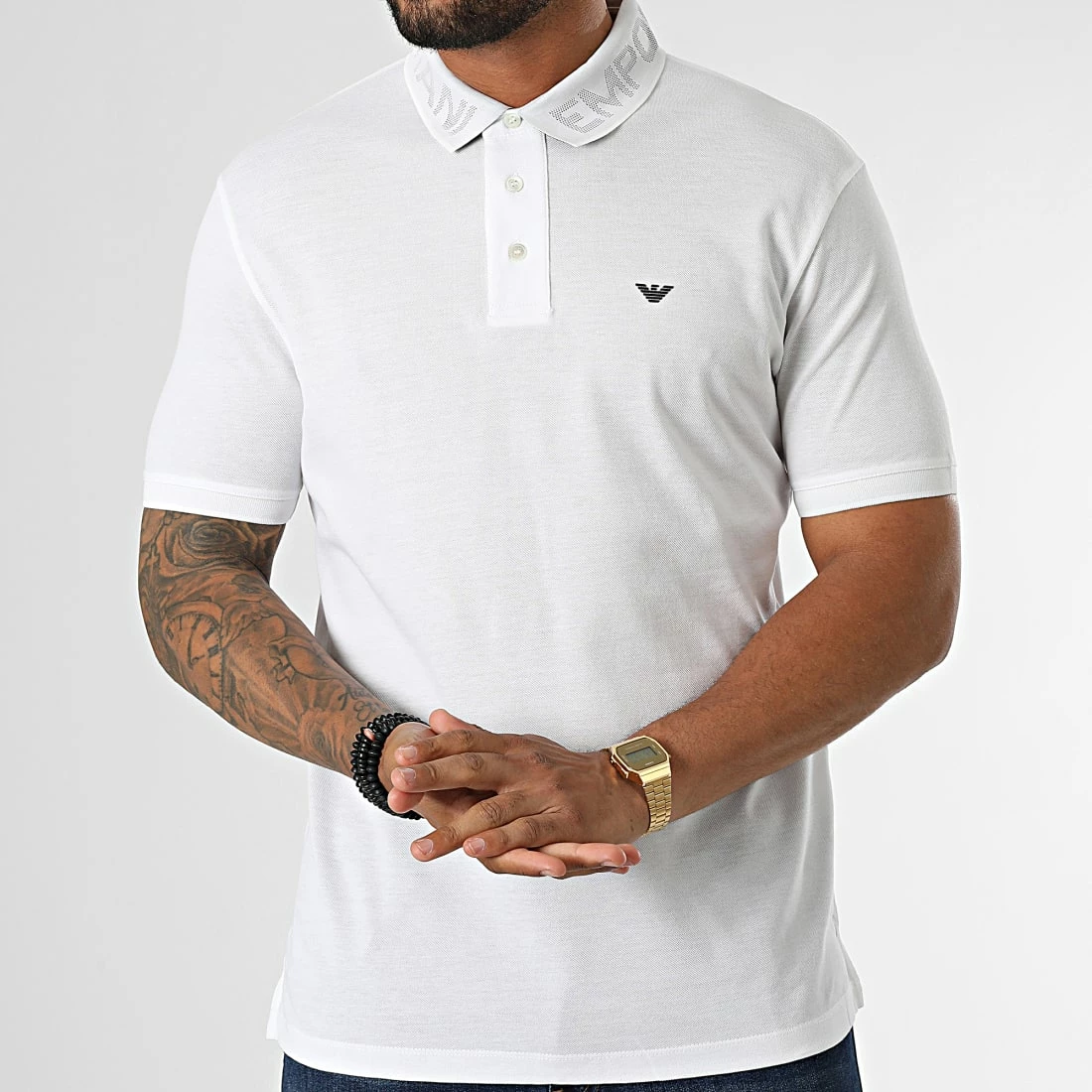 Promo 👏 Polo Manches Courtes 6L1F93-1JTKZ Blanc de Emporio Armani ✨ 3 Promo 👏 Polo Manches Courtes 6L1F93-1JTKZ Blanc de Emporio Armani ✨ – Image 3