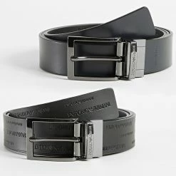 Nouveau 🤩 Ceinture Réversible Y4S426 Noir de Emporio Armani 😍