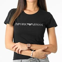 Budget 🧨 Tee 👕 Shirt Femme 163139-2F227 Noir de Emporio Armani 🌟