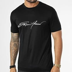 Bon marché 🧨 Tee 👚 Shirt 6L1TH2-1JUVZ Noir de Emporio Armani 🛒