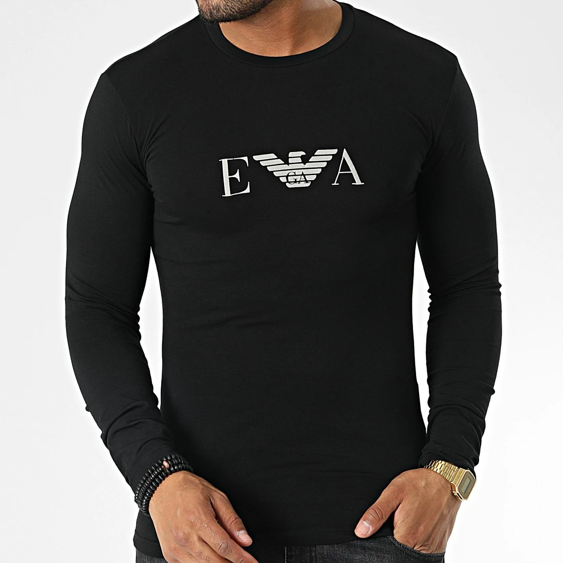 Budget 👏 Tee 👚 Shirt Manches Longues 111023 Noir de Emporio Armani ⭐ 1 Budget 👏 Tee 👚 Shirt Manches Longues 111023 Noir de Emporio Armani ⭐