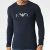 De gros ⭐ Tee 👚 Shirt Manches Longues 111023 Bleu Marine de Emporio Armani 🔔