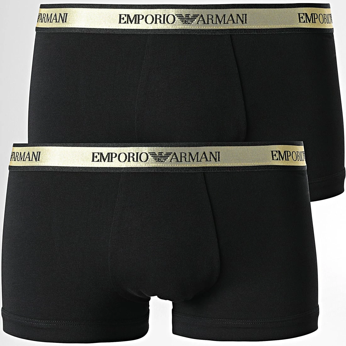 Nouveau 👍 Lot De 2 Boxers 111210 2F598 Noir Doré de Emporio Armani ❤️ 1 Nouveau 👍 Lot De 2 Boxers 111210 2F598 Noir Doré de Emporio Armani ❤️