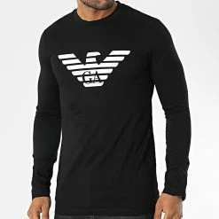 Budget 🌟 Tee 👚 Shirt Manches Longues 8N1TN8 Noir de Emporio Armani 💯
