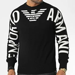 Le moins cher 🥰 Pull 6L1MXV Noir de Emporio Armani 👏 -Emporio Armani Soldes Boutique emporio armani 340215 6L1MXV 1MBZZ F018 20221011T160506 03
