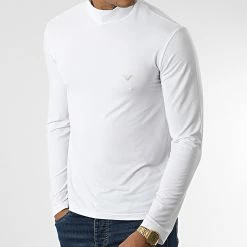 Remise ✔️ Tee 👕 Shirt Manches Longues 112009 Blanc de Emporio Armani 😀