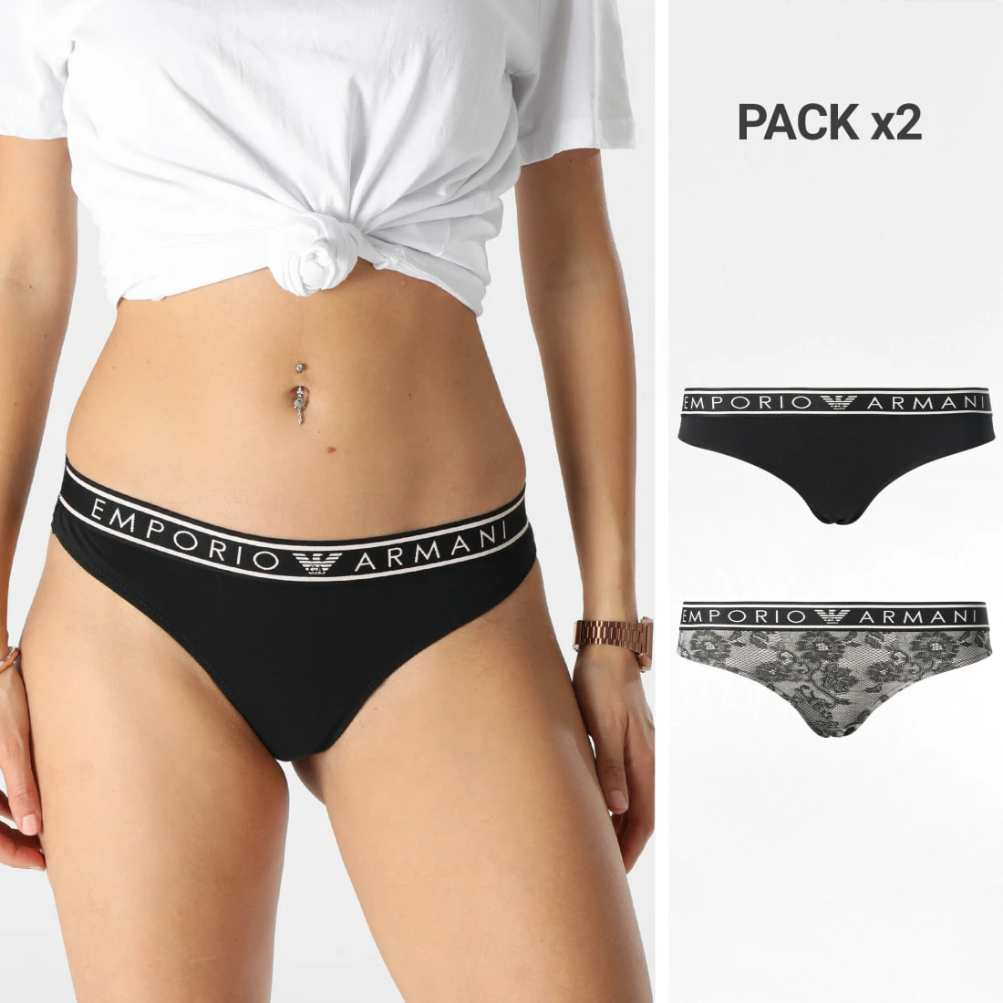 Grosses soldes ❤️ Lot De 2 👙 Bikinis Femme 163337 Noir de Emporio Armani ✔️ 1 Grosses soldes ❤️ Lot De 2 👙 Bikinis Femme 163337 Noir de Emporio Armani ✔️