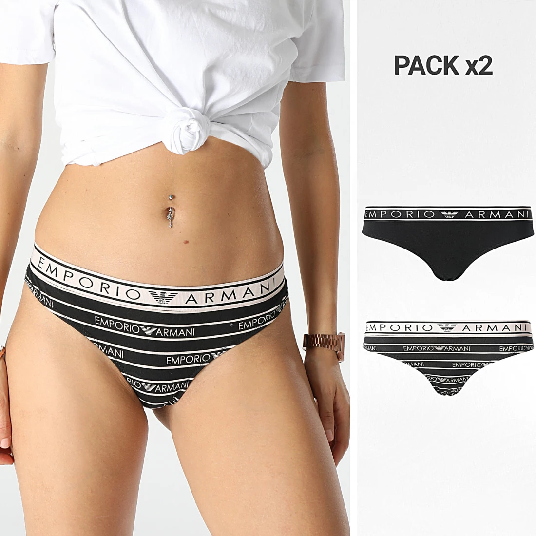 Coupon ✔️ Lot De 2 👙 Bikinis Femme 163337 Noir de Emporio Armani ✨ 1 Coupon ✔️ Lot De 2 👙 Bikinis Femme 163337 Noir de Emporio Armani ✨