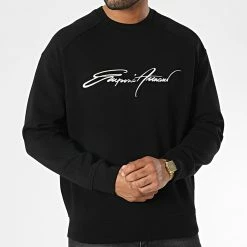 Acheter ✨ Sweat Crewneck Large 6L1ML8 Noir de Emporio Armani ❤️