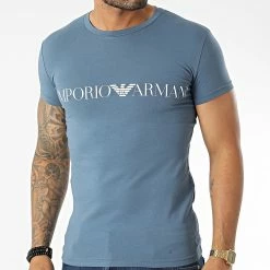 De gros ⭐ Tee 👚 Shirt 111035 Bleu Clair de Emporio Armani 💯