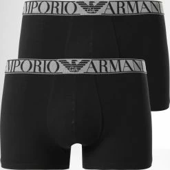 Bon marché 🎉 Lot De 2 Boxers 111769 Noir de Emporio Armani 👍