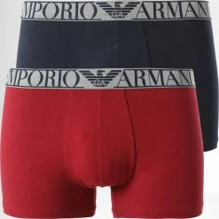 Coupon 🥰 Lot De 2 Boxers 111769 Bleu Marine Bordeaux de Emporio Armani ❤️