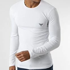 Tout neuf 🔥 Tee 👕 Shirt Manches Longues 111023 Blanc de Emporio Armani 😀 -Emporio Armani Soldes Boutique emporio armani 344139 111023 2F512 00010 20221027T155238 03