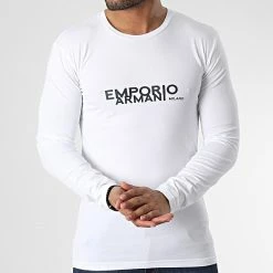 Nouveau ⭐ Tee 👚 Shirt Manches Longues 111023-2F725 Blanc de Emporio Armani ⭐ -Emporio Armani Soldes Boutique emporio armani 347072 111023 2F725 00010 20221110T152422 03