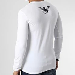 Nouveau ⭐ Tee 👚 Shirt Manches Longues 111023-2F725 Blanc de Emporio Armani ⭐ -Emporio Armani Soldes Boutique emporio armani 347072 111023 2F725 00010 20221110T152424 04