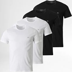 Les meilleures critiques de 😀 Lot De 4 Tee 👚 Shirts 111267-2F722 Blanc Noir de Emporio Armani 🎉