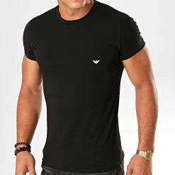 Nouveau 🔔 Tee 👚 Shirt Emporio Armani 111035 CC729 Noir 👏